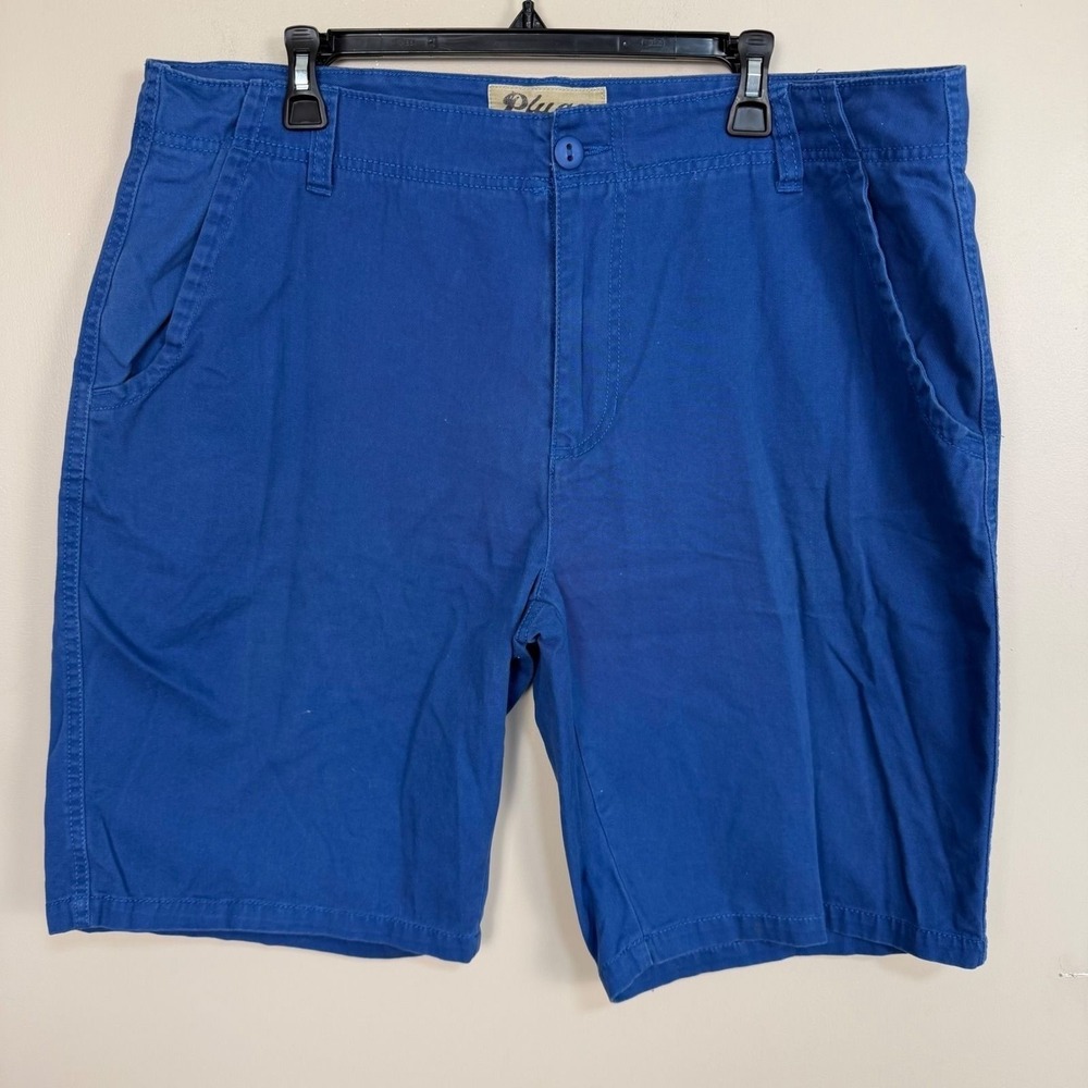 Plugg Mens‎ Royal Blue Cotton Twill Flat Front Chino Shorts Size 38 RN 95705